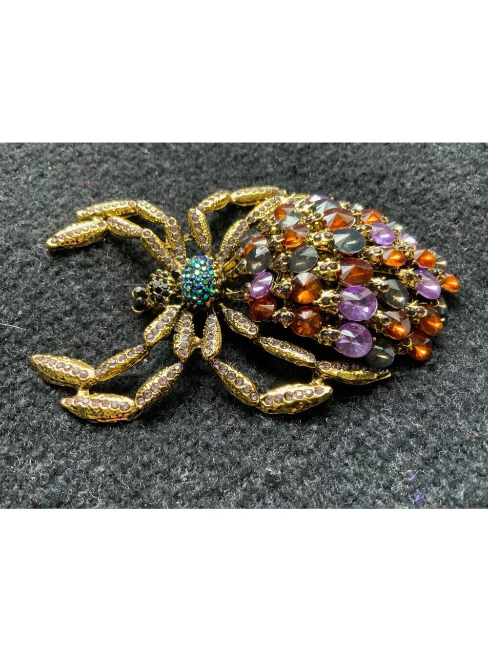 Spider Rhinestone LARGE Brooch